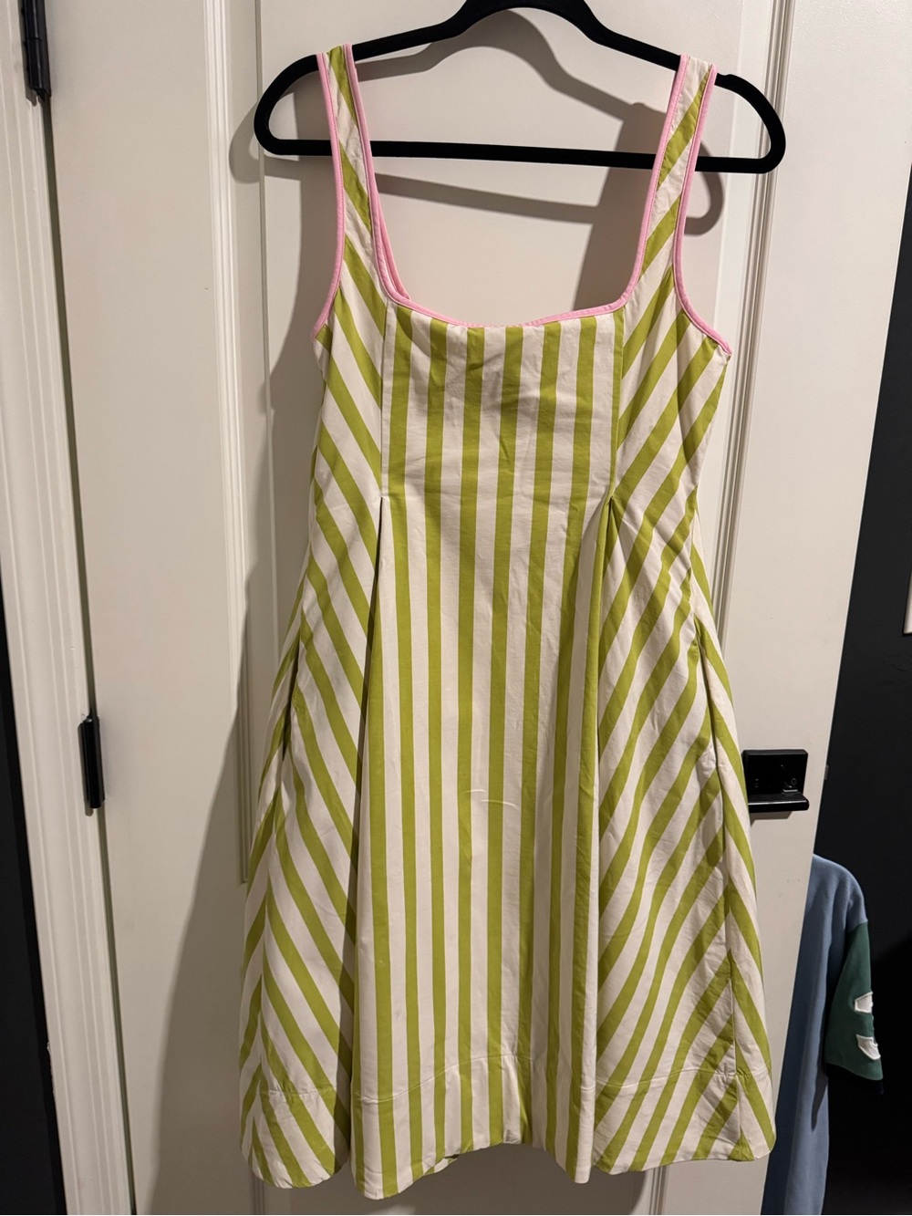 Anthropologie Maeve Green & Pink Striped Midi Dress - Picture 5 of 6